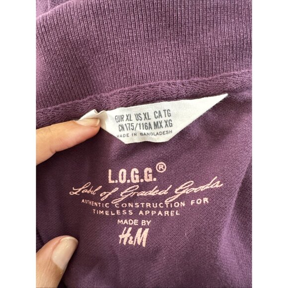 H&M L.O.G.G. Womens Purple Polo Shirt XL Cotton Casual - Picture 5 of 7
